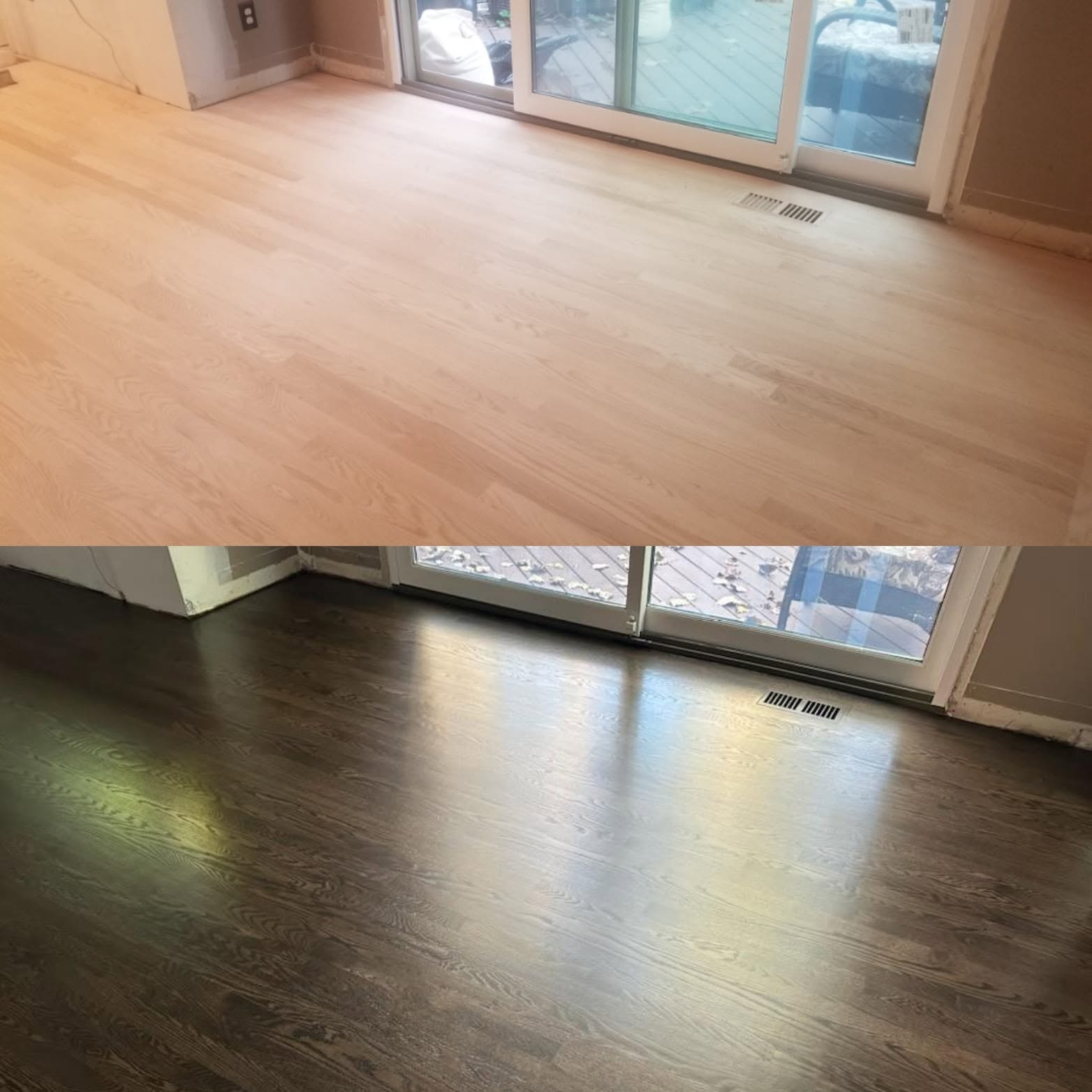 Room Before & After — Dark Stain